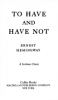 Cover image of To have and have not