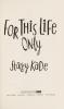 Cover image of For this life only