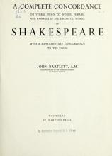 Cover image of A complete concordance or verbal index to words, phrases, and passages in the dramatic works of Shakespeare