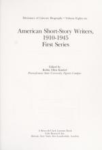 Cover image of American short-story writers, 1910-1945