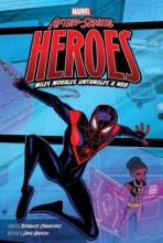 Cover image of Miles Morales untangles a web