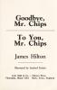 Cover image of Goodbye, Mr. Chips